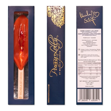 Pussy Lolly by Micaela Schafer - puncinyalóka - eper (56g)