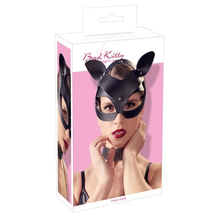 Bad Kitty - műbőr, strasszos cicamaszk (fekete)