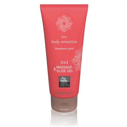 Shiatsu 2in1 Strawberry scent - masszázs síkosító (200ml) - eper
