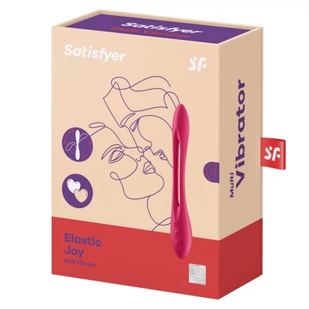 SATISFYER ELASTIC JOY - AKKUS, FLEXIBILIS PÁRVIBRÁTOR (PIROS)