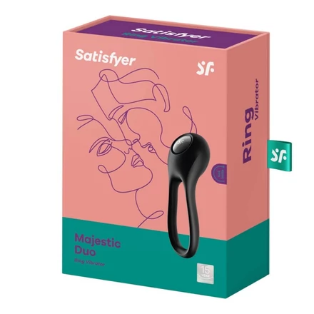 SATISFYER MAJESTIC DUO - AKKUS, VÍZÁLLÓ PÉNISZGYŰRŰ (FEKETE)