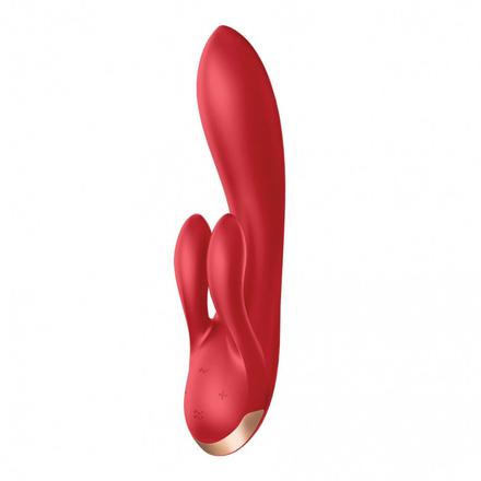 SATISFYER DOUBLE FLEX - OKOS, DUPLA NYUSZIS VIBRÁTOR (PIROS)