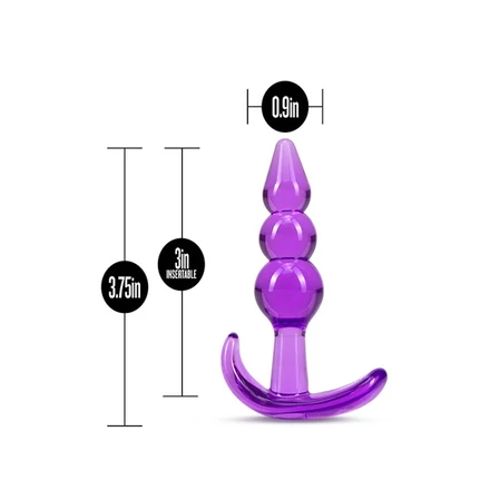 B YOURS TRIPLE BEAD ANAL PLUG PURPLE