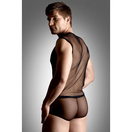 Net set - shirt and thong - black    XL