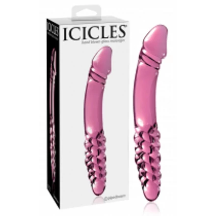ICICLES NO. 57 - PÉNISZES KÉTVÉGŰ ÜVEG DILDÓ (PINK)