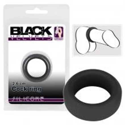 Black Velvet - vastagfalú péniszgyűrű (2,6cm) - fekete